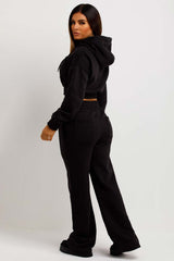 womens tracksuit with straight leg joggers and crop hoodie