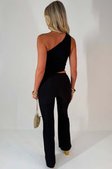 gold buckle asymmetric top and trousers co ord set styledup uk 