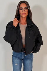 cernucci funnel neck jacket for womens in black styledup uk