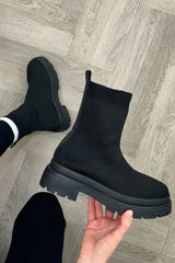 womens black sock boots