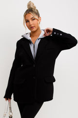 womens hooded blazer zara uk