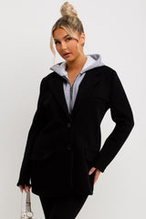 womens zara blazer with hood