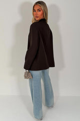 blazer jacket with cross over button fastening zara uk sale