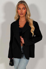 womens cross over blazer asymmetric tailored jacket black styledup uk zara