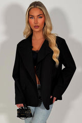 blazer jacket with cross over button fastening zara uk sale