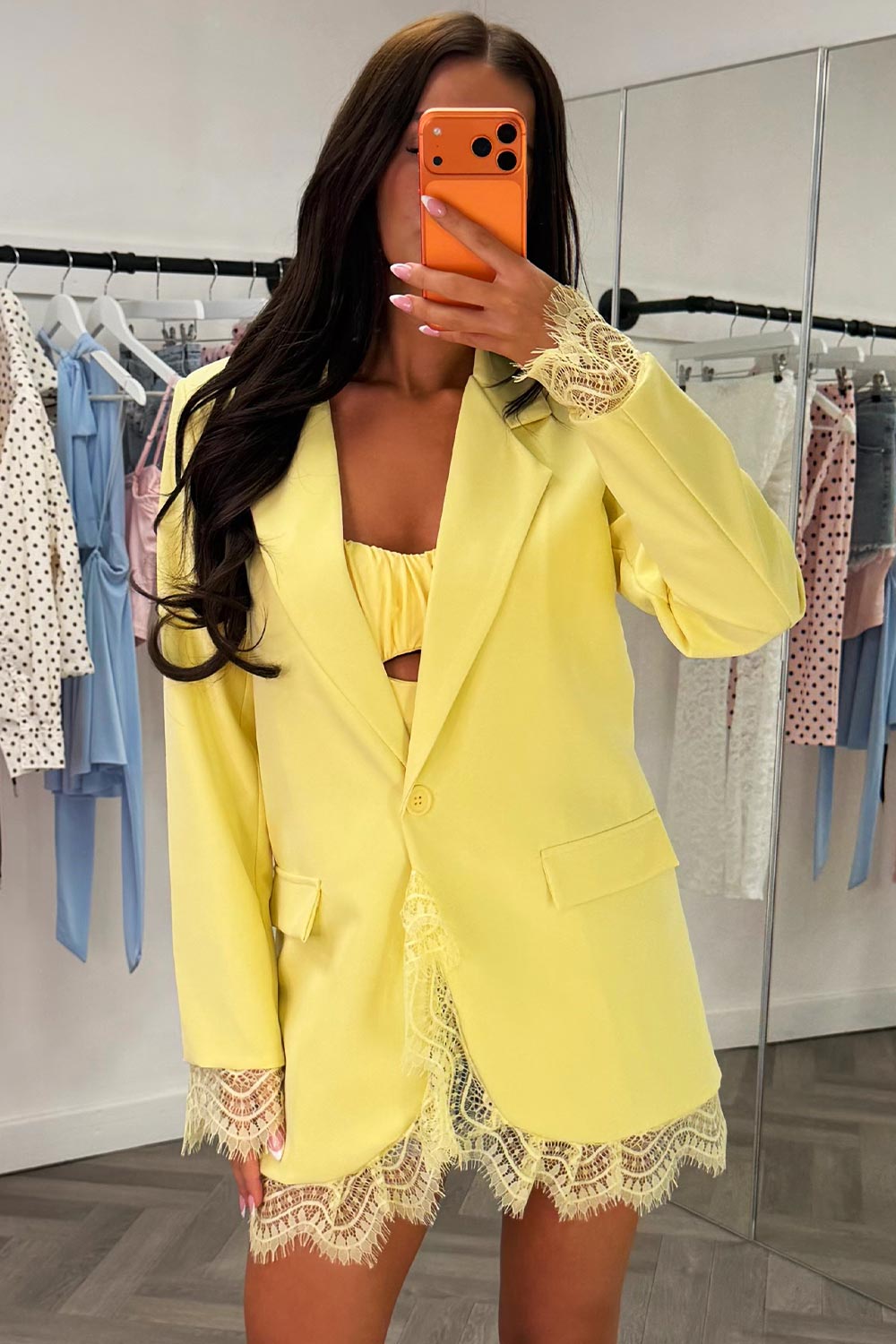 womens yellow oversized blazer styledup fashion