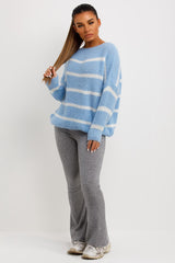 womens knitted oversized jumper with stripes
