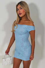 sky blue lace mini backless dress styledup 