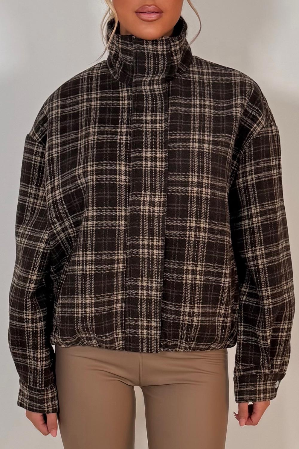 check bomber jacket oversized styledup uk