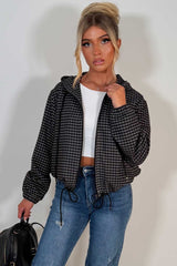 womens hooded checked jacket windbreaker festival outfit styledup