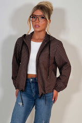 hooded checked jacket stradivarius uk