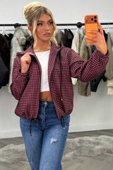 womens hooded checked jacket windbreaker festival outfit styledup