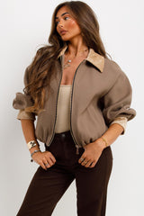 zara short bomber jacket womens outerwear 