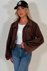 womens brown wind breaker festival jacket uk