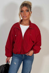 womens cernucci jacket with funnel neck windbreaker styledup uk