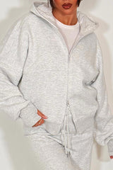 zara womens zip up hoodie and wide leg joggers tracksuit lounge set grey marl styledup 