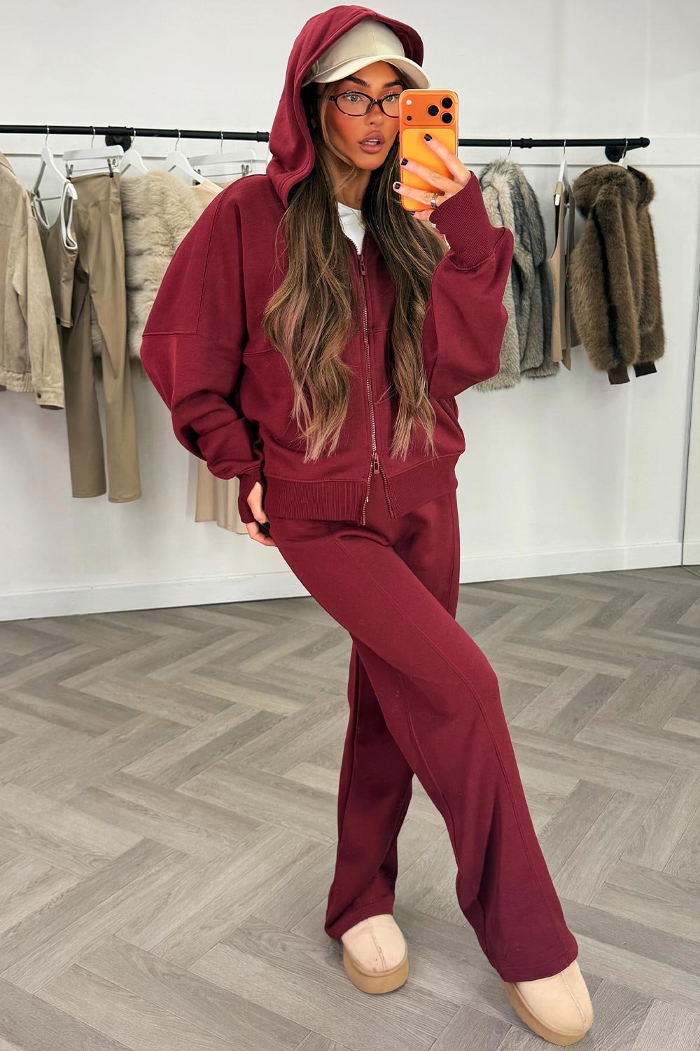 womens hoodie and wide leg joggers tracksuit lounge set styledup zara womens loungewear 