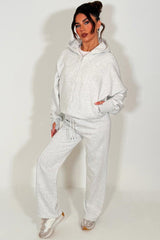 womens zip up oversized hoodie and wide leg jogger two piece co ord lounge set styledup zara uk 