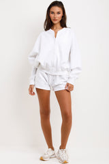 womens shorts and bomber jacket loungewear set summer tracksuit airport outfit