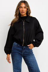 black puffed bomber jacket zara womens uk sale