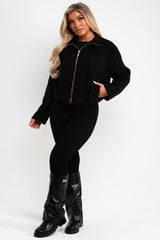 high neck black bomber jacket zara womens uk