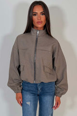 bomber jacket checked uk