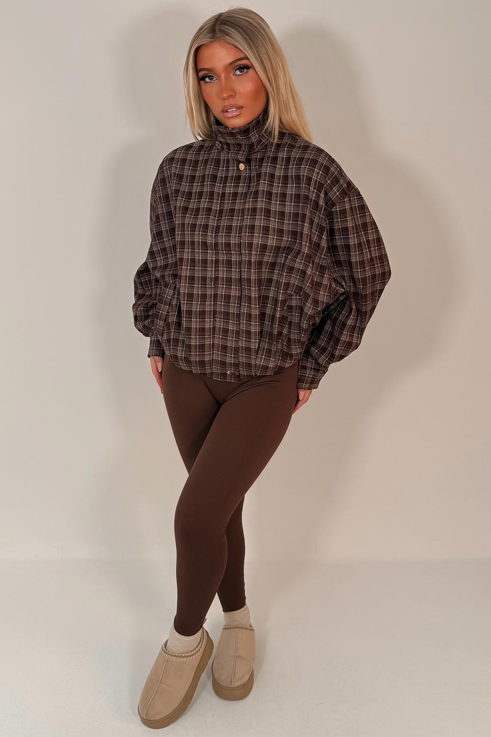 bomber jacket checked uk