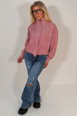 womens festival windbreaker checked jacket styledup uk