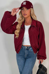 womens summer burgundy jacket festival wind breaker uk