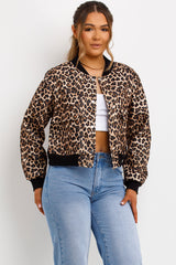 leopard print bomber jacket for womens uk