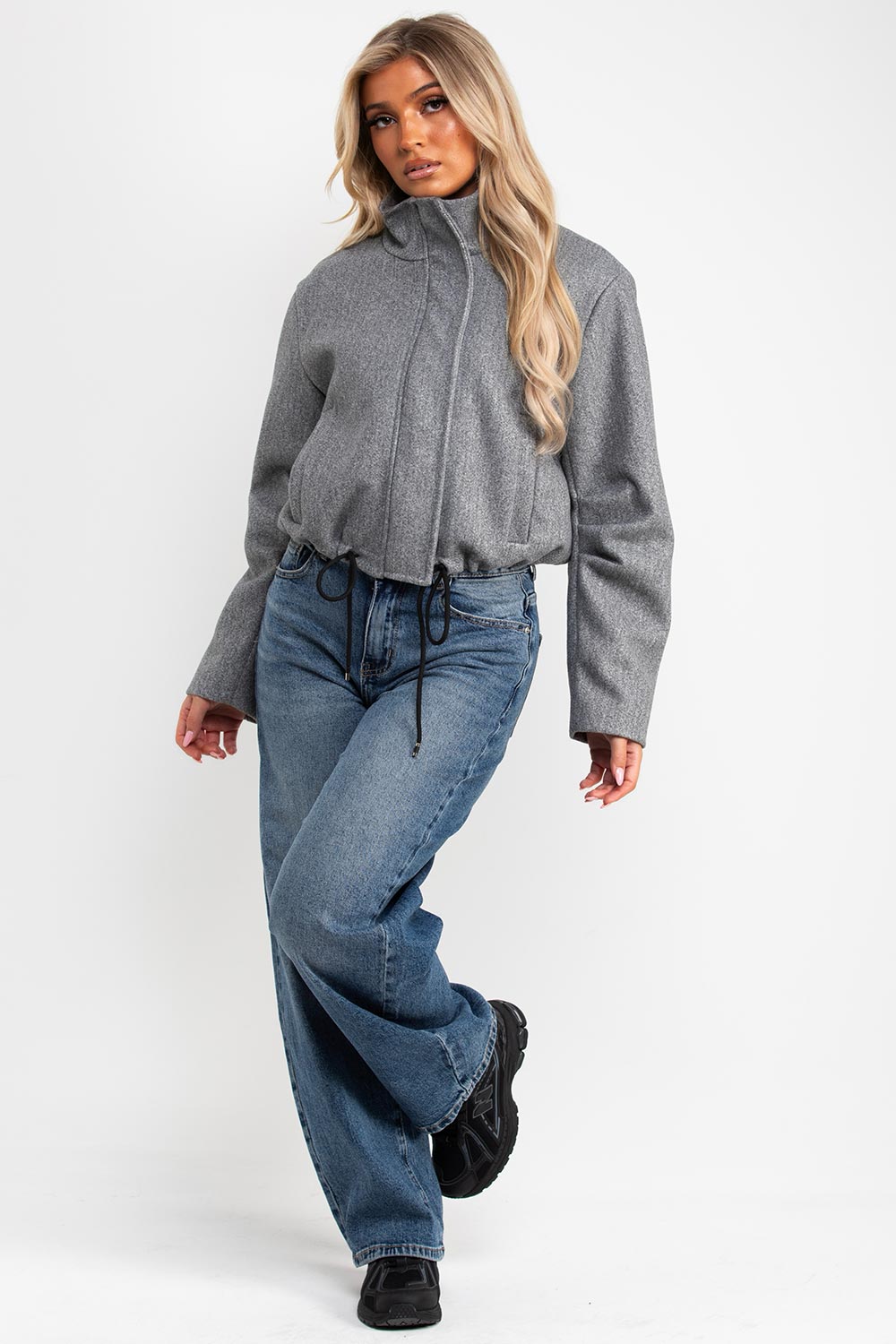 zara womens soft bomber jacket with drawstring hem styledup uk