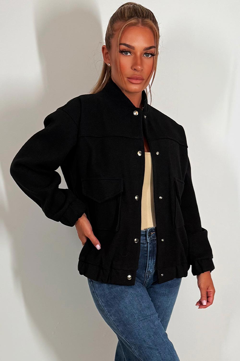 womens long sleeve bomber jacket zara uk