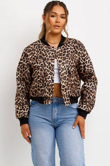 leopard print bomber jacket styled up