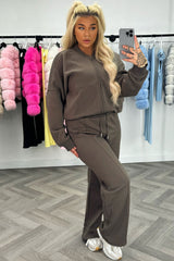 womens zara bomber sweatshirt and straight leg joggers loungewear set