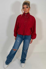 burgundy windbreaker jacket styledup uk