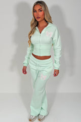 womens joggers and crop corset hoodie everyday tracksuit set with contrast bow embroidery styledup fashion uk white fox