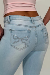 y2k boot cut flared jeans with ripped distressed knee zara womens uk 