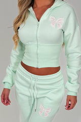 womens crop corset hoodie and joggers tracksuit set airport outfit styledup