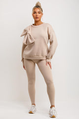 sweatshirt with bow beige