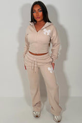 womens crop corset hoodie and joggers casual loungewear co ord set airport outfit styledup
