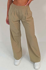 womens wide leg trousers with boxer style waistband styledup uk