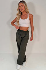 boxer style waist band wide leg trousers for womens alo uk