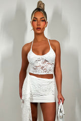 festival lace mini skirt and top co ord set going out outfit styledup