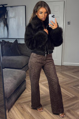 womens fur jacket with collar styledup uk