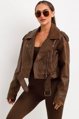 womens zara faux leather jacket sale uk