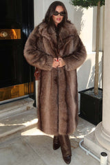 maxi fur coat brown styledup uk