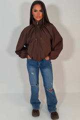brown windbreaker jacket styledup uk