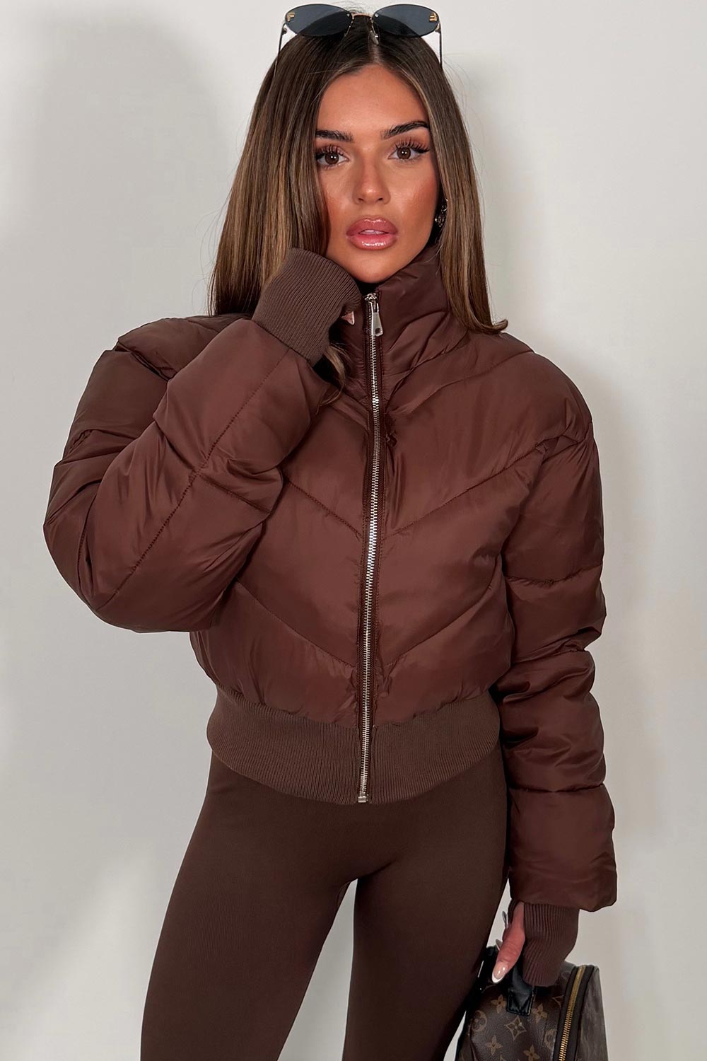 alo yoga crop puffer jacket atmosphere uk 