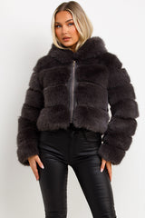 womens hooded faux fur coat sale uk styledup fashion