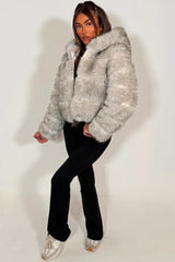 womens fur jacket with hood styledup 